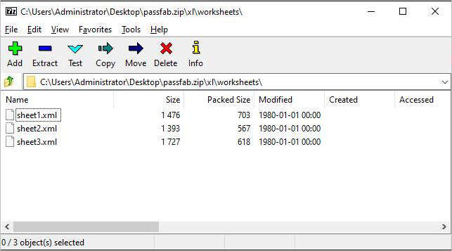 فك باسورد اكسيل عن طريق 7zip