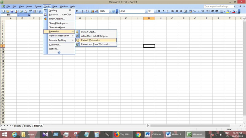 protect workbook Excel 2003