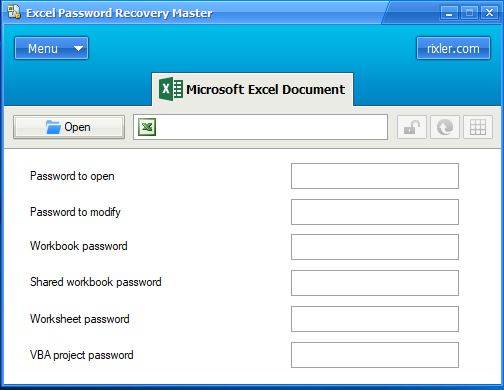 rixler excel password recovery master