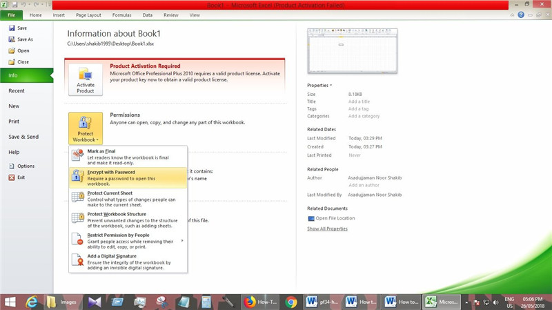 secure excel workbook file 2010