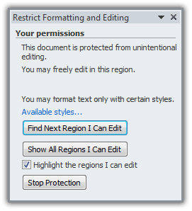 stop protection excel