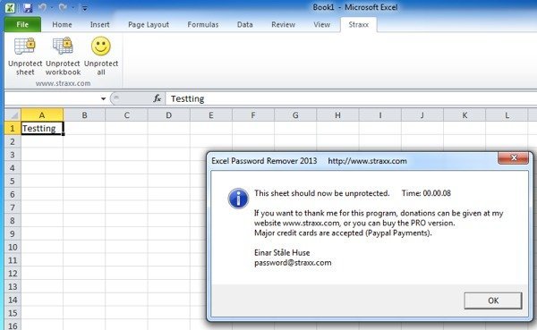 Straxx Excel Password Remover