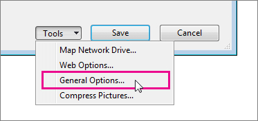 tools general options