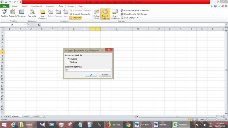 type password excel 2010