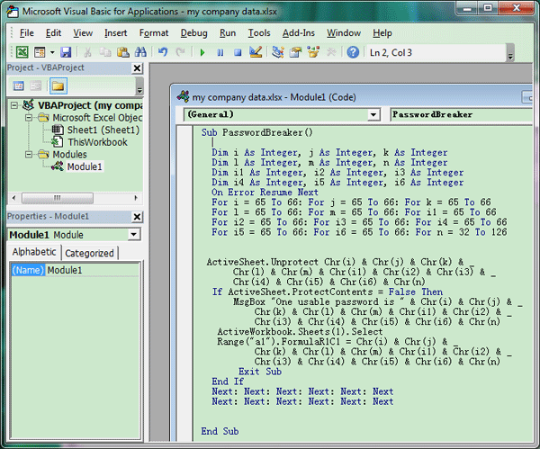 cracking excel 2016 password