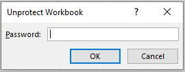 unprotect workbook