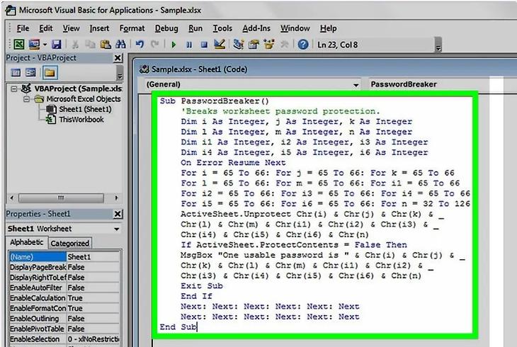 vba basic sample