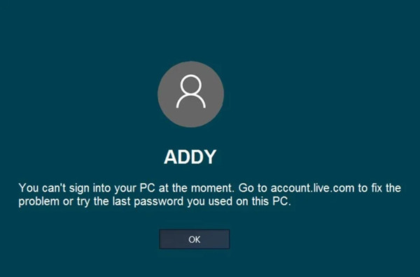 you can't sign in to your device right now windows 8