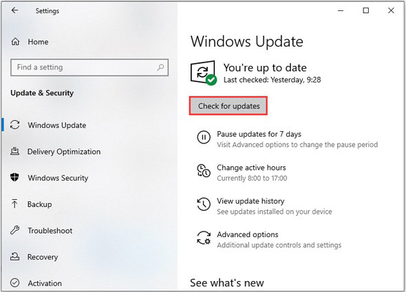 check for updates to fix minecraft not responding