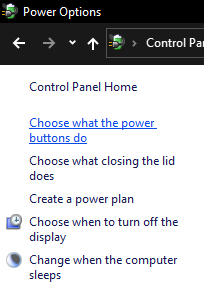 Click on Choose what power buttons do