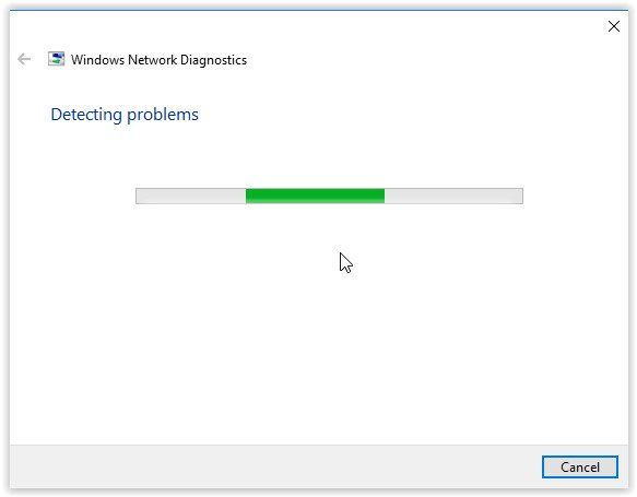 detecting problems in windows network diagnostic