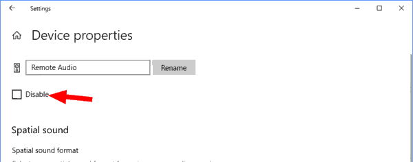 disable audio devices
