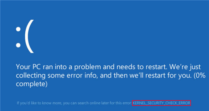 Kernel Security Check Failure