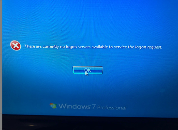 uhøjtidelig nederdel Flad Solved] No Logon Servers Available to Service the Logon Request
