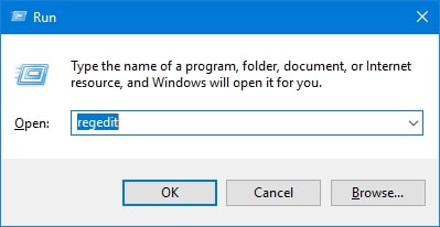 type in regedit