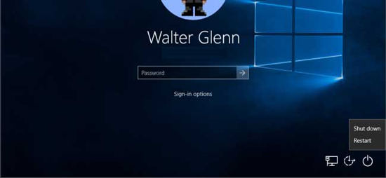 restart pc several times to fix windows 10 password incorrect after update