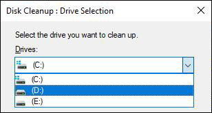 select the disk and click ok