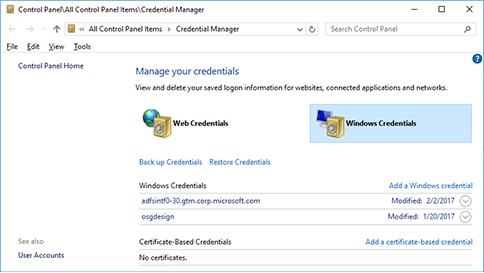 Setting up Credentials