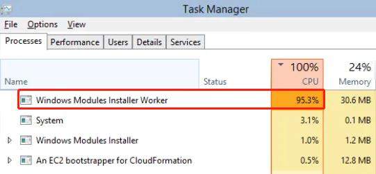 windows modules installer worker high cpu