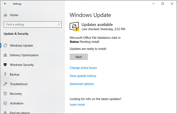 manual update windows 10