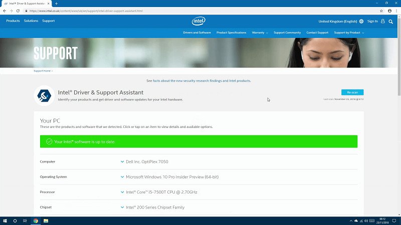 your intel driver is up to date