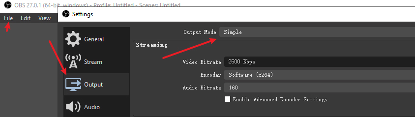 how to record gameplay with OBS studio - obs output mode