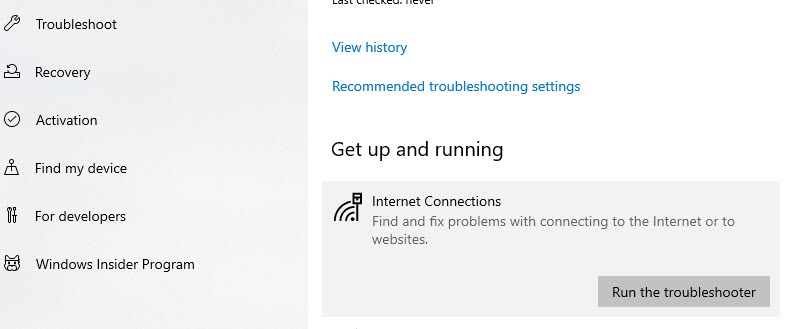 run internet troubleshooter to fix err_cache_miss