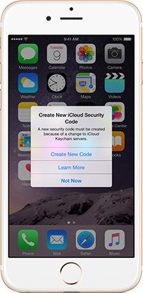 click create new code to get icloud security code
