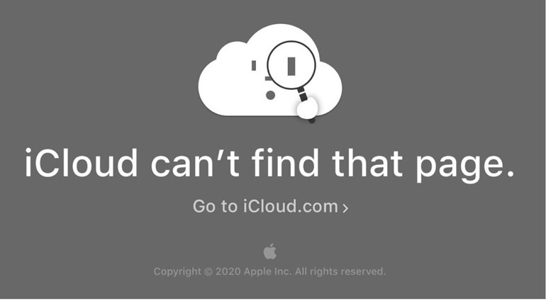 icloud cany find that page