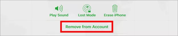 erase device and click remove from account