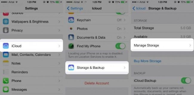 select manage storage