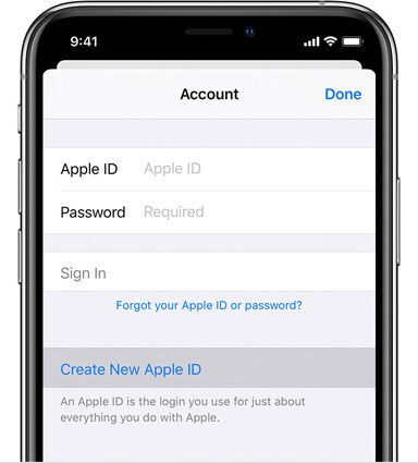 sign in again with your apple id