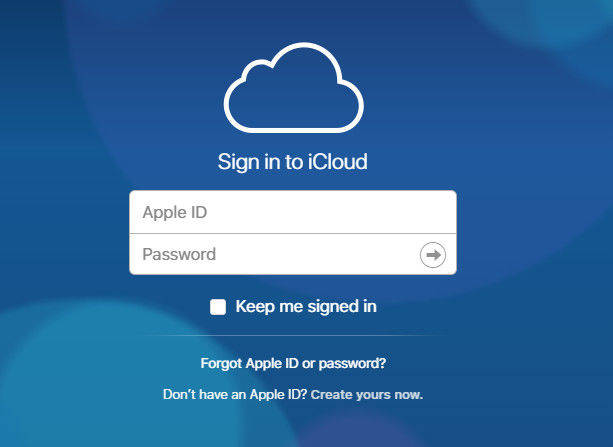 الدخول إلي icloud