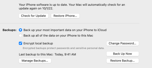 restore iphone to fix new iphone transfer stuck on setting up apple id