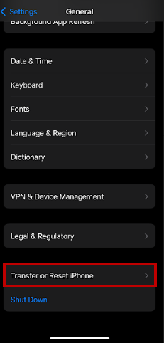 transfer or reset iphone