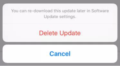 iPhone stuck in update - delete update