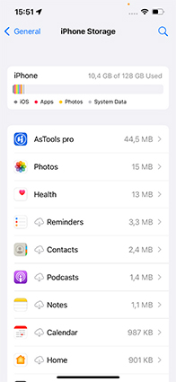 iPhone stuck in update - iPhone storage