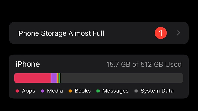 iPhone 13 pro max issues - storage almost full