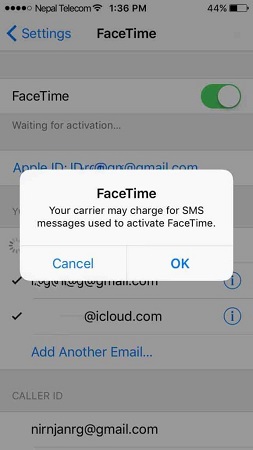 unable to activate facetime