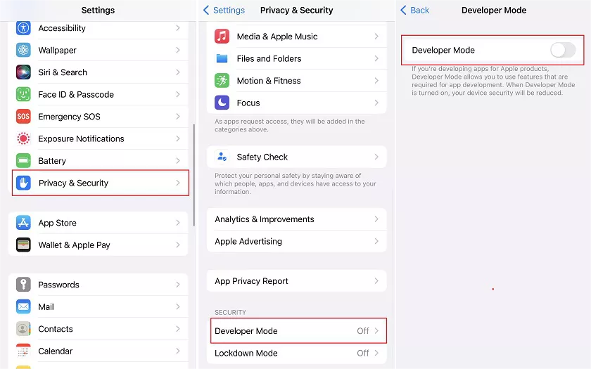cómo habilitar la opción de desarrollador en el iPhone