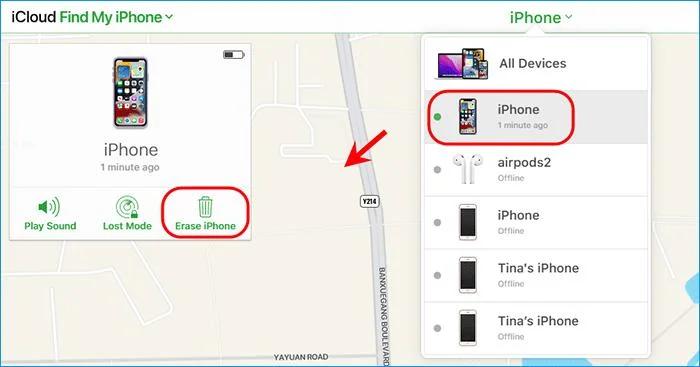 click erase phone