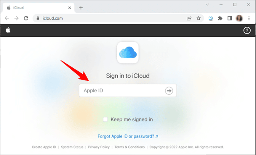 ingresa tu ID de Apple para acceder a iCloud