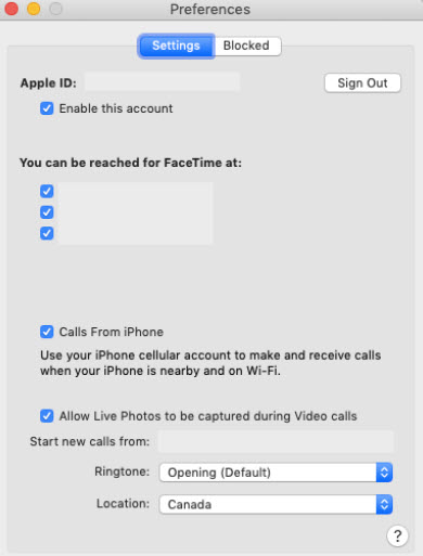 check apple id on mac to fix unable to activate facetime