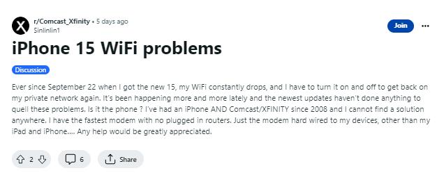 Le Wi-Fi de l’iphone 15 ne peut pas charger pas le contenu