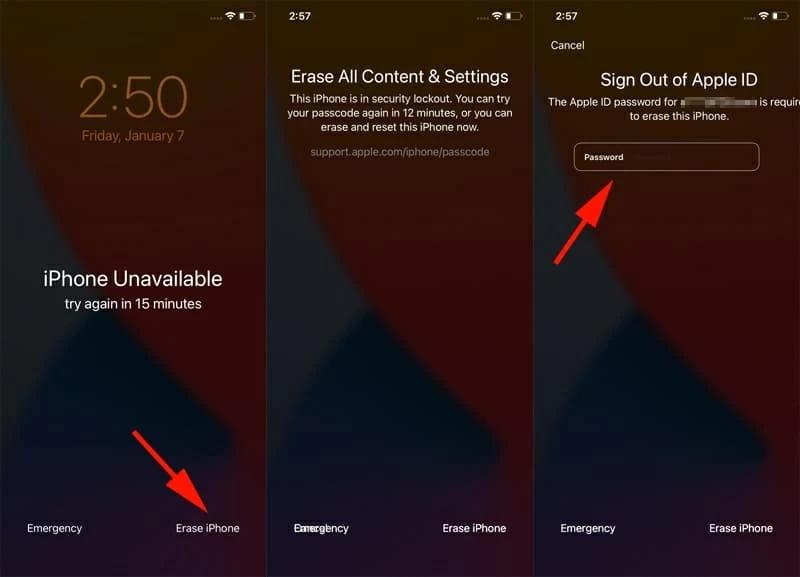 reset ios 17 passcode with erasing iphone