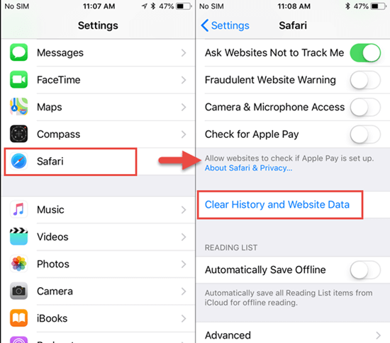 Borrar Historial y Datos de Sitios Web