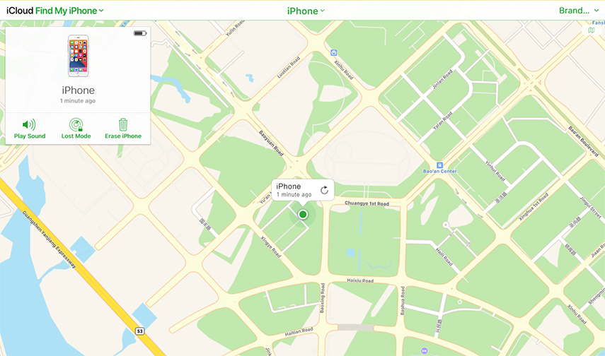 choose erase iphone-unlock iphone passcode with icloud