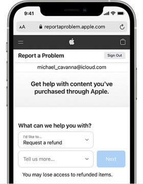 Una imagen de contacto con Apple para obtener ayuda