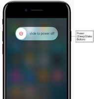 drag the slider to turn off iphone