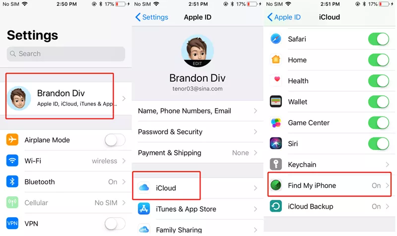 iphone impostazioni icloud trova mio iphone